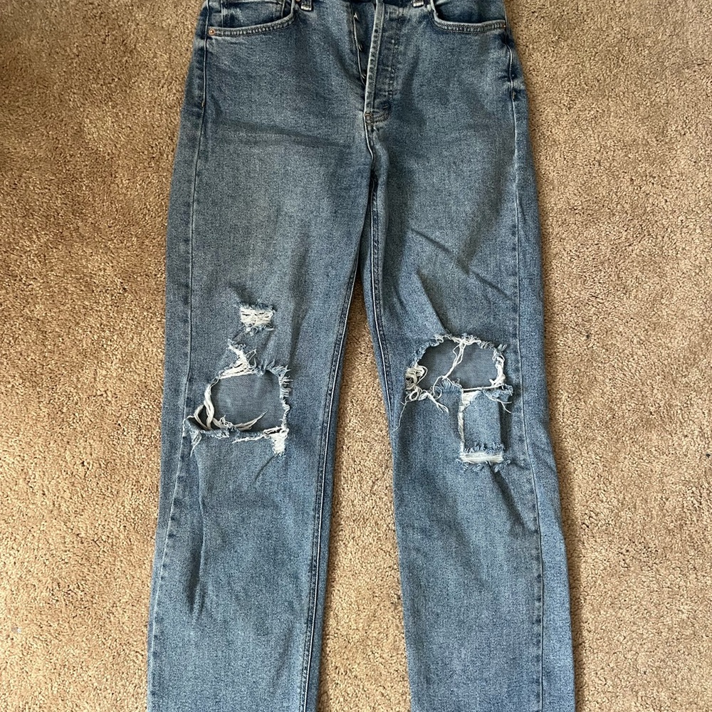 Wild Fable Blue Distressed Straight Leg Jeans